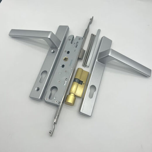 断桥8525/9230系列纱门对开门铝合金黑白金银色成套高矮门锁把手 锁体 60mm-80mm 带钥匙