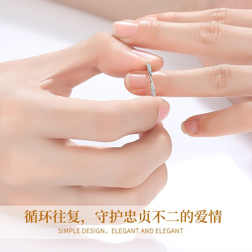 China Gold Möbius Pure Silver Ring Female Topaz Proposal Diamond Ring Girl Birthday Gift Girlfriend Wife Wedding Anniversary Möbius Ring Topaz Diamond Ring Jingsuda