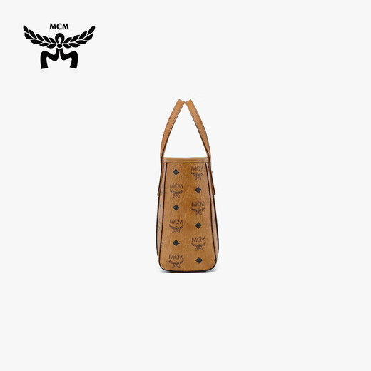 MCM Official Flag TONI Mini Vegetable Basket Handbag Tote Bag Commuting Bag Crossbody Women's Bag Cognac Color Mini
