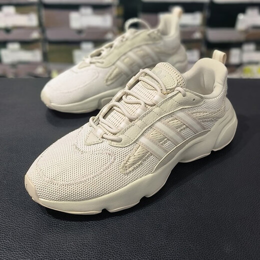 阿迪达斯 （adidas）三叶草男鞋女鞋夏季运动鞋网面透气跑步鞋复古老爹鞋休闲鞋JQ3927 JS3027/米灰 38.5