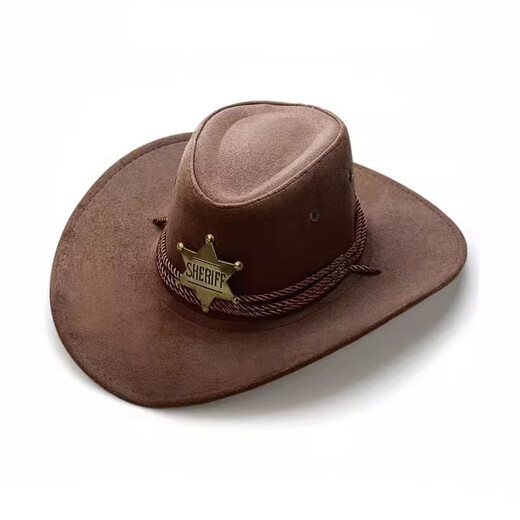 XiuSiLu American Western Cowboy Hat Arthur Western Cowboy Retro Hat Men's Horseback Riding Travel Fishing Cover Pentagram Cowboy Hat Off-White Pentagram Cowboy M(56-58cm)