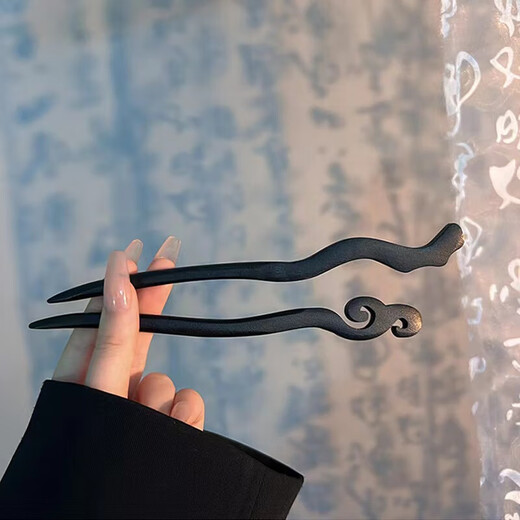 Princess Xiang hairpin ancient style simple modern Chinese style daily wooden hairpin wooden hairpin one-word hairpin temperament hairpin black hairpin 10-piece set