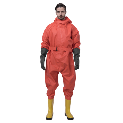TELLGER/TELLGER semi-enclosed light chemical protective clothing PVC one-piece acid and alkali resistant chemical anti-virus clothing raw secondary protective clothing thickened one-size-fits-all 42 size boots