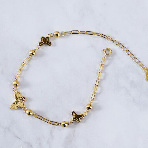 Cipu quality gold-plated silver bracelet jewelry three butterflies for girlfriend and wife for wedding love three butterflies bracelet bag