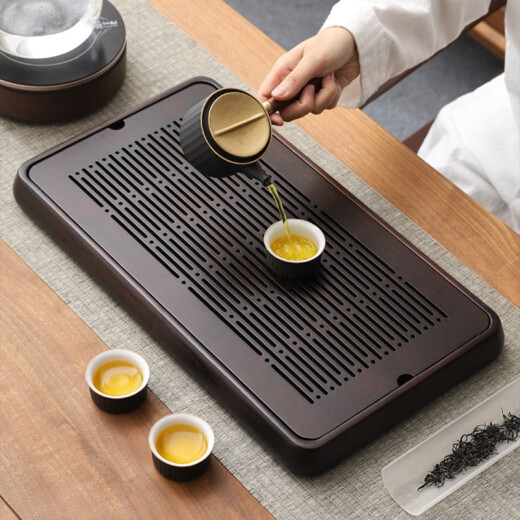 Shantou Lincun small tea tray for one person, water storage, small household water storage dry tea set, large bamboo light luxury modern smooth sailing small size - 30*18*4cm