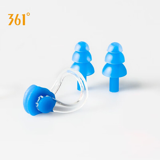 361 swimming nose clip earplug set waterproof professional adult and children bathing anti-otitis media and anti-choking water diving equipment standard - pink [universal model for adults and children]