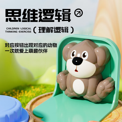 Katio Children's's's Hidden and Seech Mechanical Box Popup Cause et effet Toy Baby Boy and Girl Early Education Toys Animal Hidden and Seek Switch Box [Training Memory]