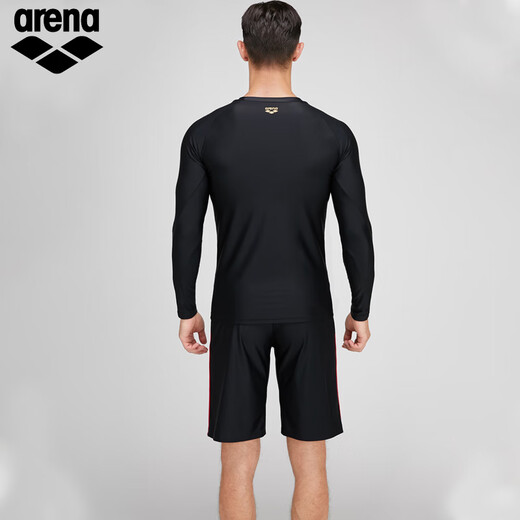Arena arena traje de baño para hombres diseño de manga larga protección solar surf de altura alta y cómoda traje de baño top 5010 negro l