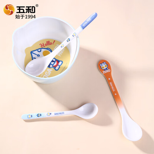 Wuhe (WUHE) Ultraman Children's Spoon Boy Baby Eating Spoon Tableware Melamine Imitation Porcelain Household Spoon Baby Supplementary Spoon Tool Ultraman Tiga - Long-handled Spoon