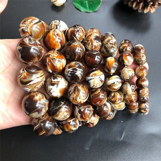 Phase stone edge optimized floating flower Burmese amber bracelet for men and women cave honey flower root amber beeswax bracelet single bead 20mm*12 pieces/string/men