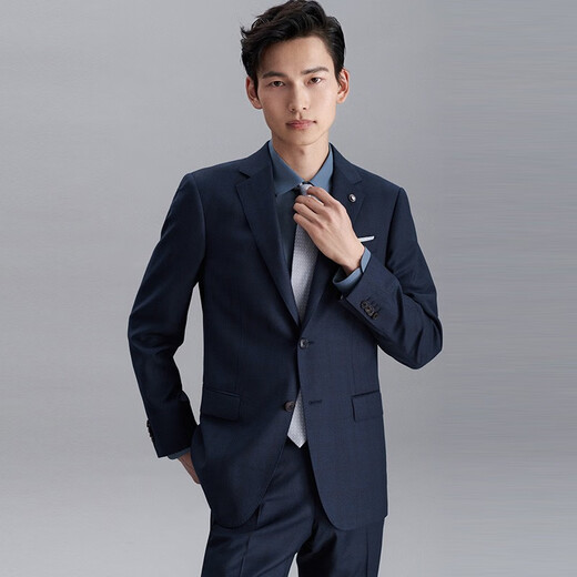 Anniversary Bird Suit Men's Choice Business Casual Suit Pants Wool Plaid Suit Jacket Blue Green Hidden Brown Plaid 44 A(165/88) /Please note waist or trousers