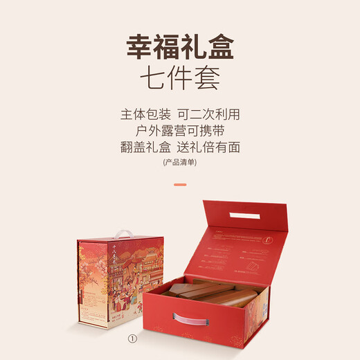 Shibazi made a composite steel knife set that can be placed on a chopping board. Colored wooden handle kitchen knife combination seven-piece knife set. Exquisite gift box