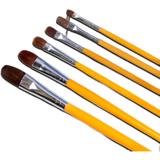Chunrui 826 Water Chalk Art Students' Special Acrylic Brush Wolf Hair Oil Brush Set Student Pigment Color Pen 6 Double Numbers (2 4 6 8 10 12)