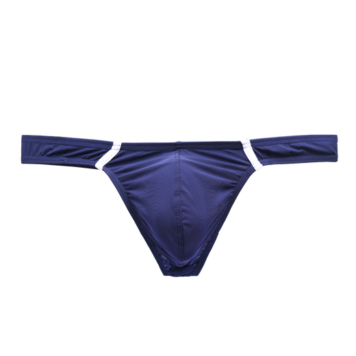 Moweike men's underwear ice silk thong underwear ultra-thin breathable sexy U protruding underwear men's thong underwear blue 1 pair M