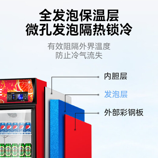 Actis 15 large-capacity beverage cabinet commercial freezer direct refrigeration display cabinet wine cabinet pure air-cooled frost-free fresh cabinet supermarket glass door refrigerator vertical beer cabinet large single door lower machine 7-speed temperature control upgraded model direct cooling power saving luxury champion model