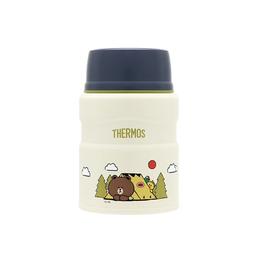 Thermos Termos Cup Line Friends Series Camping Series portátiles de taza de café portátiles de la taza de café, alumnos y femeninas Copa de agua para niños TSK2-CP (LF) Cream White Stew puede 520ml