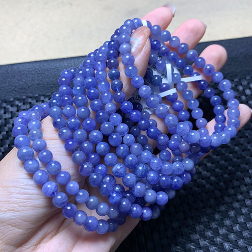 Library selects natural Tanzania Ocean Heart Tanzanite single circle bracelet gemstone jewelry amethyst crystal bracelet gift for women (S128) about 4.9-5.4mm