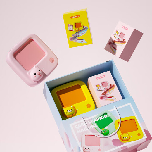 Geekpapa para el aprendizaje de niños Alfabetización de educación temprana Máquina de educación temprana China Pinyin Poetry Poetry Story Card Lector de iluminación Juguetes Pink Pig Máquina de educación temprana (Versión estándar Tarjeta de inglés)
