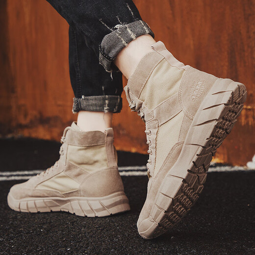 Changxiang Huili Martin Boots Men's Summer New Boots Boots Boots Boots para hombres High Top Shoes Trabajando al aire libre zapatos de moda de montañismo Khaki [actualización] 42