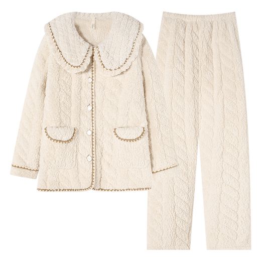 Little Love Song Koralle Velvet Pyjamas für Frauen im Winter Dreischichtiges Baumwolljacke sowie samt verdickte warme Flanell-Hauskleidungsset können außerhalb von MFBD12222 Damenbekleidung m Frauen/Größe 152-160 Gewicht 80-100 getragen werden