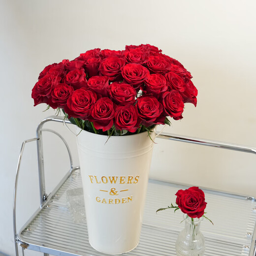 Jingdong Flowers Roses Red Roses 10 Ruyi Base Fresh-cut Flowers Water-raised Flower Arrangements Life Bouquets Gifts Straight from the Source