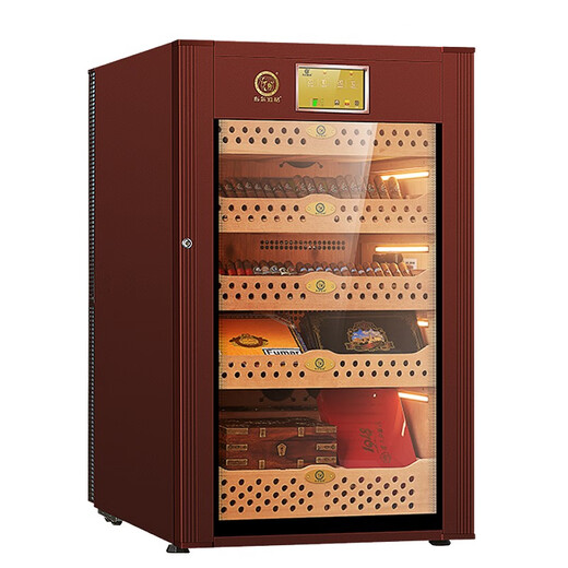 Bulldog cigar cabinet, constant temperature and humidity, ammonia removal, imported compressor, cedar wood humidity control, eggplant cultivation, home moisturizing cabinet, red wine cabinet with fingerprint lock, WiFi cloth dog box, naked breeding VC308, fourth generation VC308 coffee color with key lock