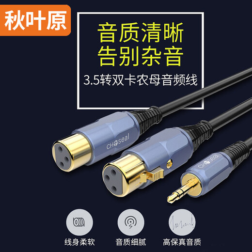 Akihabara (Choseal) 3,5 mm, um weibliches Kopf-Audio-Kabel-Kabel von Dual-Slot-Kopfkabel-Verstärker-Verstärker-Verstärker-Mixer-Mischfleisch-Adapter-Kabel 3,5-Revolution-Dual-Slot-Frauen-QS3524 1 Meter
