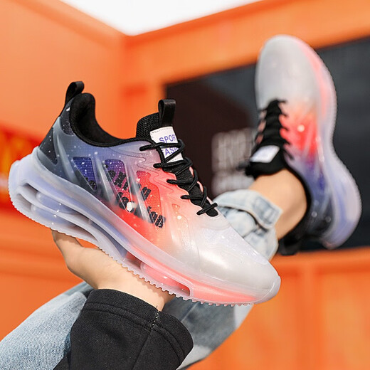 PATAL VIETON椰子男鞋春秋网面新款夏季运动休闲跑步男款增高百搭老爹潮鞋子男 灰桔TK757 42