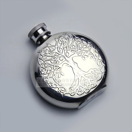 Edwin Blyde British imported tin hip flask, portable flat hip flask, outdoor camping men's European style British style, capacity about 90ml