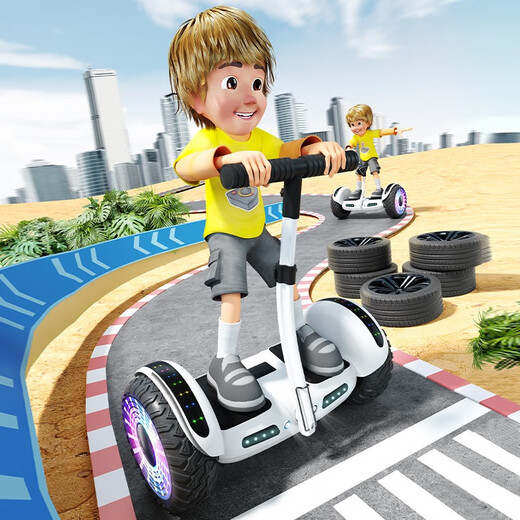 ZOLA electric balance car for children 16-12 years old, adult boys and girls somatosensory car for transportation and self-balancing, available for 7-10 years old K9 off-road white 54V three controls + APP + glare wheel