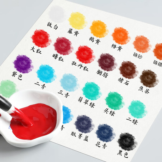 Surada Chinese Painting Pigments Chinese Painting Pigments Chinese Painting Pigment Set Beginner Students Children's Ink Painting Landscape Painting Set 12 Colors 6ml Starter Set SD132