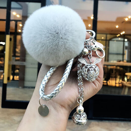 Mu Mingerlai Mädchen Herz Key Chain Kreative Schlüsselkette Frauen Otter Rabbit Hair Ball Plüsch Anhänger Auto Schlüsselkette Mädchen Pack Pendell