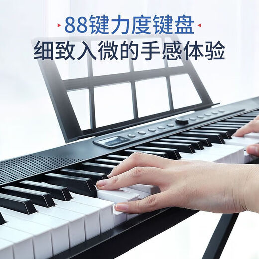 诺巴赫电钢琴88键力度电子钢琴教学钢琴专业考级成人幼师智能 883黑色+88键力度标准版 官方标配