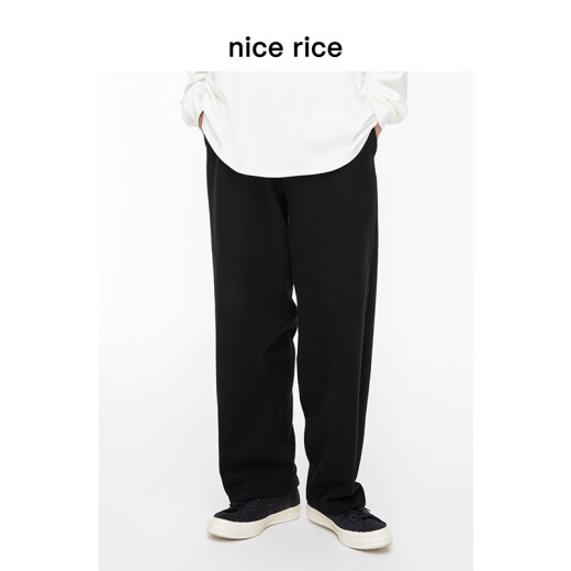nice rice好饭 r.系列500G全棉直筒休闲卫裤[商场同款]NCQ12027 青泥灰（500克） M