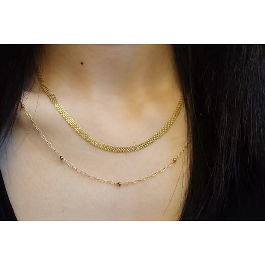 Guanpuge Fat Donglai same style 18K gold lace bracelet Dubai imported technology anklet clavicle chain chain Dubai style necklace 40 cm