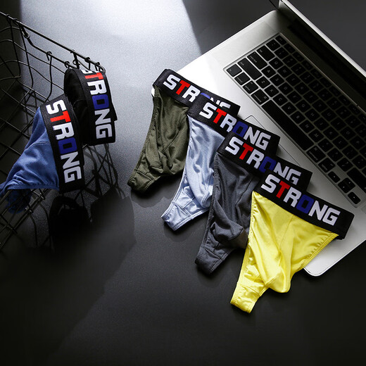 XVCO personalized sexy men's underwear men's thong thong modal cotton summer breathable underwear small briefs light blue L (free shipping if you buy more than 5 pieces F)