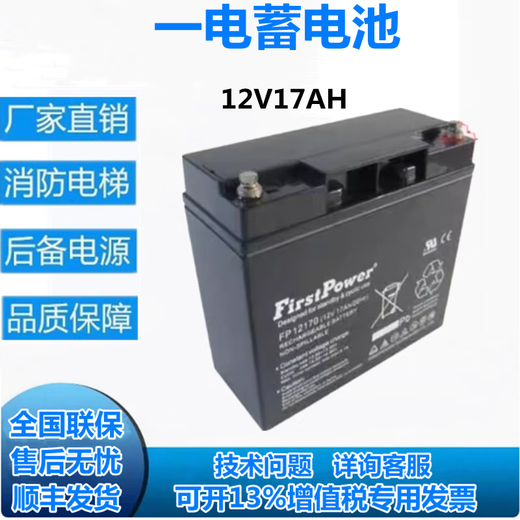 FIRSTPOWER一电蓄电池FP/LFP12100 12V100AH65A55A45A38A26A24A18A17A直流屏 一电蓄电池 FP12170 12V17AH