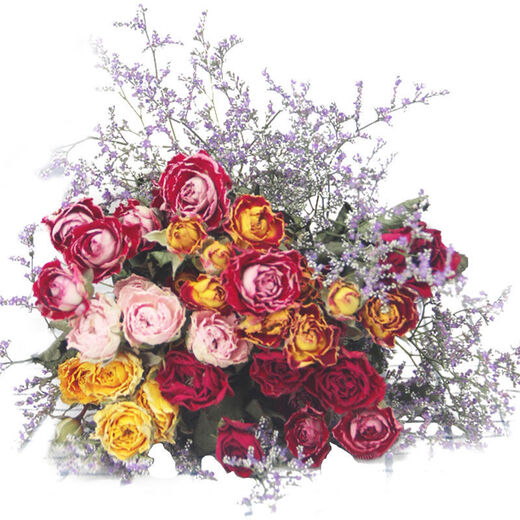 Love Yunnan Natural Rose Dried Flower Bouquet Living Room Decoration Lucky Rose Dried Flower Real Flower Decorative Ornaments Air-dried and Roasted Romantic Bubbles About 30 Heads