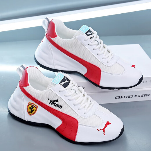 Bofloy lässige Schuhe Herrenschuhe neue Style-Solge-Schuhe leichte luxuriöse europäische Station Height-verstärkter Schuhe Männer atmungsaktiv dicker Sportdaddad Schuhe 9902 Weiß und Blau 40 [Sportschuhe Größe]