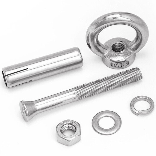 Hesdig JG-664 304 stainless steel lifting ring expansion screw universal hook ring popping bolt with ring hook (seamless) M12*150 Beijing warehouse flash delivery