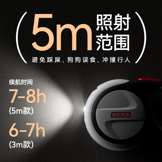 Made in Tokyo, riot-proof lighting traction rope 5 meters, automatic retractable dog leash, strong alloy dog leash for large dogs, cat