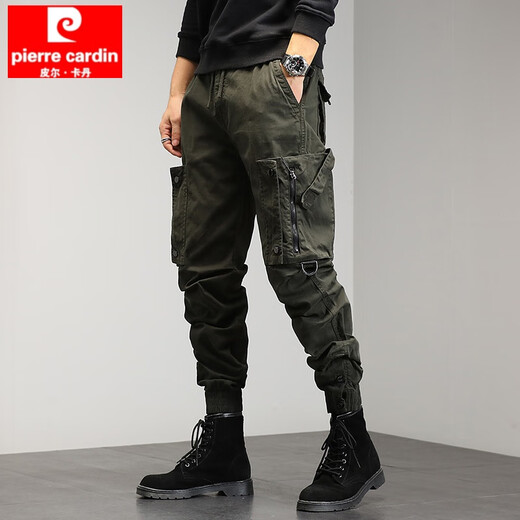 皮尔卡丹（pierre cardin）2024年工装裤男秋季新款潮流哈伦裤宽松束脚长裤日系休闲裤 卡其色 30
