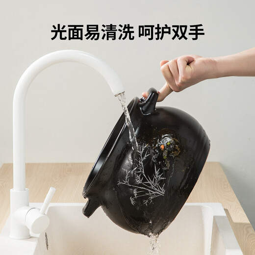 Chuidahuang ceramic pot 3.5L casserole for soup, medicine, porridge and rice stew pot, health soup pot, big belly pot for open fire use