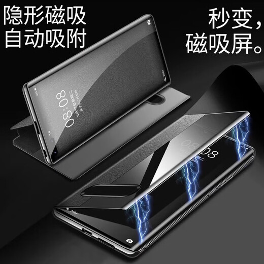 Zhaoxuan [First Lileer Cowhide] For Honor Magic7pro Mobile Phone Case Nouveau volet magnétique en cuir MAGIC7 Case de protection commerciale haut de gamme complète [noir élégant] First Caler Cow-Hide Magnétique Fap Honor Magic7