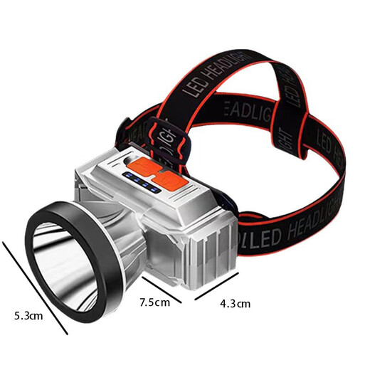 Ultra-long battery life, strong headlight, high brightness, long-range charging, outdoor large-capacity lithium battery, ultra-long battery life, 400 mAh built-in lithium battery, electric display model, silver