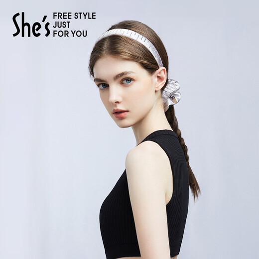 She s Qianzi soft simulated silk satin hairband, high-end headband, hairpin, hairpin, birthday gift for girlfriend, blue gray M1