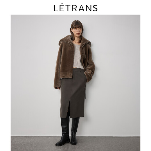Letrans demi-douzaine de lait pâte feuillette mérinos de la marine en fourrure de fourrure féminine 2024 hiver blanc m
