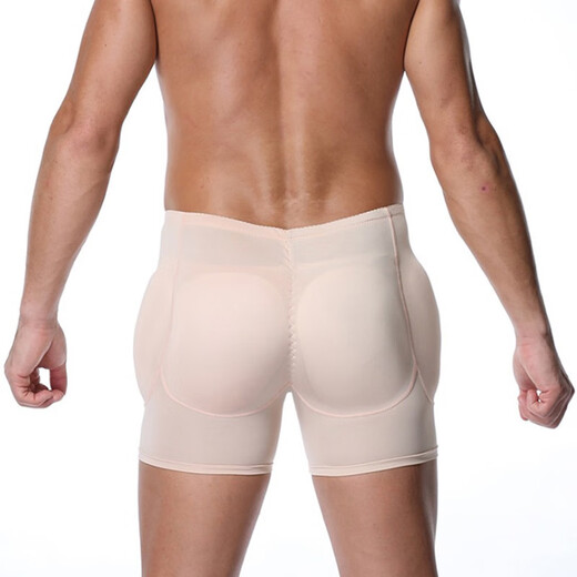 Modal Men's Body Shaping Butt Lifting Underwear Hip Pads Padded Thickened Breathable Beautiful Buttocks Fake Butts Enlarged Hips Full Hips Boxer Briefs Black Pants + Hip Pads XL