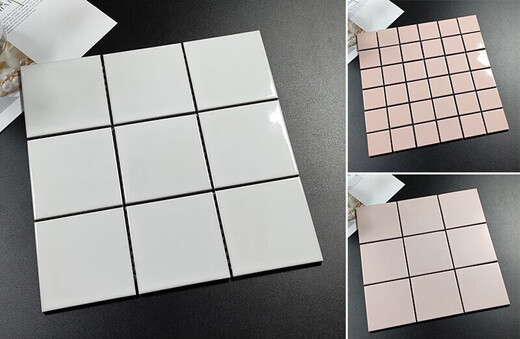 XMSJ small white brick bathroom kitchen wall tiles ceramic mosaic tiles toilet bathroom floor tiles restaurant nine-grid tiles 9715M lemon yellow 300*300 price per square meter unit price