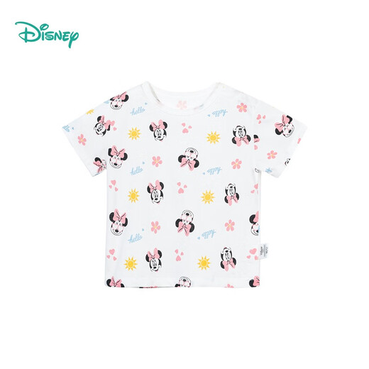 T-shirt de Disney pour enfants pour enfants Disney Baby Series Cartoon T-shirt à manches courtes et à manches courtes 212S1502 Rice de fond blanc 100